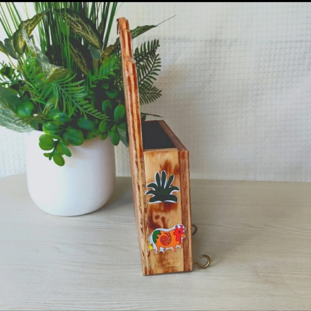 Wooden letter and key holder from El Salvador